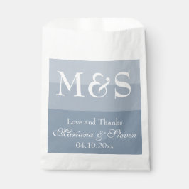 Dusty Blue Simple Modern Chic Script Favor Bag Bedankzakje