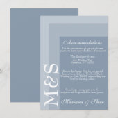 Dusty Blue Simple Modern Chic Script Weddencard Bedankkaart (Voorkant / Achterkant)