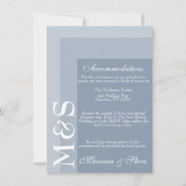 Dusty Blue Simple Modern Chic Script Weddencard Bedankkaart