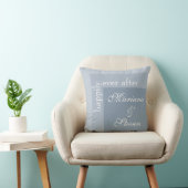 Dusty Blue Simple Modern Chic Script Weddenrow Kussen (Stoel)