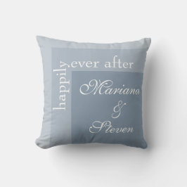 Dusty Blue Simple Modern Chic Script Weddenrow Kussen