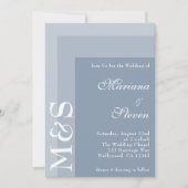 Dusty Blue Simple Modern Chic Script Wedding Invin Kaart (Voorkant)