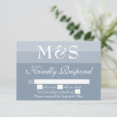 Dusty Blue Simple Modern Script Wedding RSVP-kaart Bedankkaart (Staand voorkant)