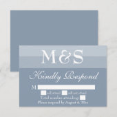 Dusty Blue Simple Modern Script Wedding RSVP-kaart Bedankkaart (Voorkant / Achterkant)