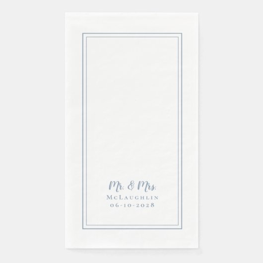 Dusty Blue Simple Modern Wedding Dinner Servet (Voorkant)