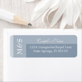 Dusty Blue Simple Moderne Chic Script Label (Insitu)