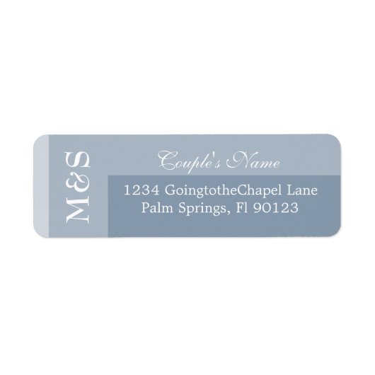 Dusty Blue Simple Moderne Chic Script Label (Voorkant)