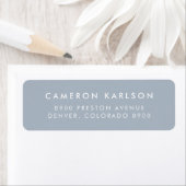 Dusty Blue Simple San Serif Typography Etiket (Insitu)