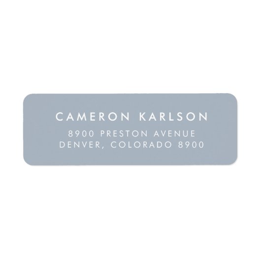 Dusty Blue Simple San Serif Typography Etiket (Voorkant)