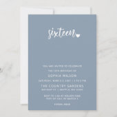Dusty Blue Simple Script Sweet 16 Birthday Foto Kaart (Voorkant)