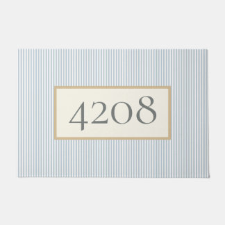 Dusty Blue Simple Stripes Classic Deurmat