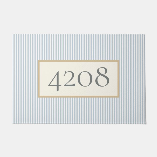 Dusty Blue Simple Stripes Classic Deurmat (Voorkant)