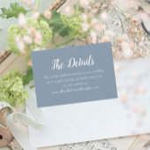 Dusty Blue Simple Style Wedding Details Informatiekaartje