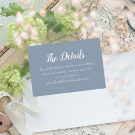 Dusty Blue Simple Style Wedding Details Informatiekaartje