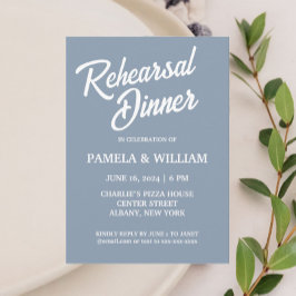 Dusty Blue Simple Style Wedding repetitie diner Kaart