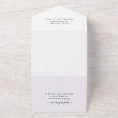 Dusty Blue Simple Wedding Modern Typography RSVP All In One Uitnodiging (Buitenkant)