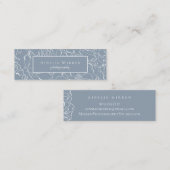 Dusty Blue Simply Floral Mini Visitekaartje (Voorkant / Achterkant)