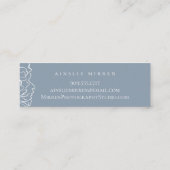 Dusty Blue Simply Floral Mini Visitekaartje (Achterkant)