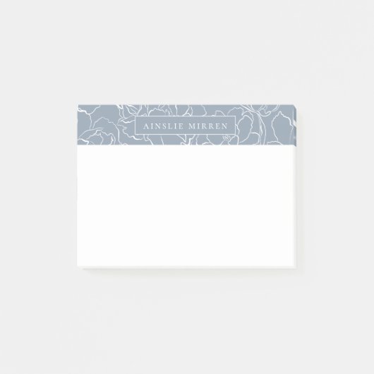 Dusty Blue Simply Floral - op maat gemaakt Post-it® Notes (Voorkant)