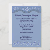 Dusty Blue Six Petal Flower Vrijgezellenfeest Invi Kaart (Voorkant)