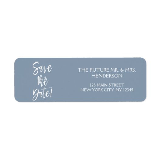 Dusty Blue Sla de datum op Retouradres Etiket (Voorkant)