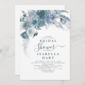 Dusty Blue Slate Boho Pampas Floral Vrijgezellenfe Kaart (Voorkant / Achterkant)