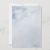 Dusty Blue Slate Floral Botanical Chic Wedding Kaart (Achterkant)