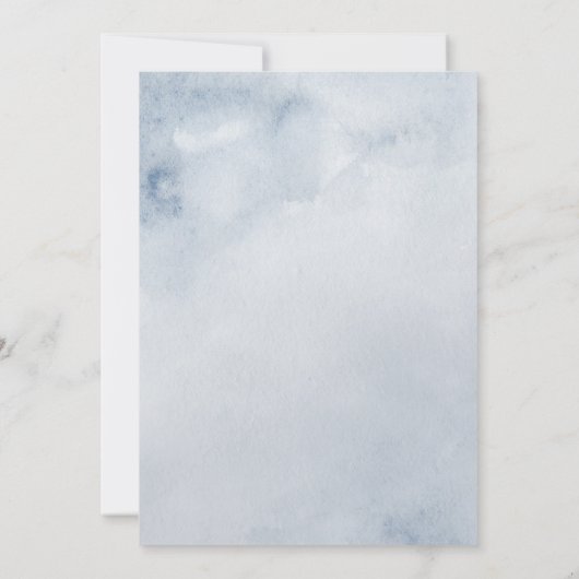 Dusty Blue Slate Floral Botanical Chic Wedding Kaart (Achterkant)