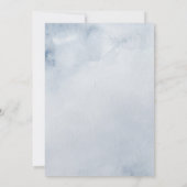 Dusty Blue Slate Floral Botanical Chic Wedding Kaart (Achterkant)