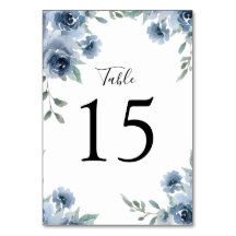 Dusty Blue Slate Greenery Floral Geometric