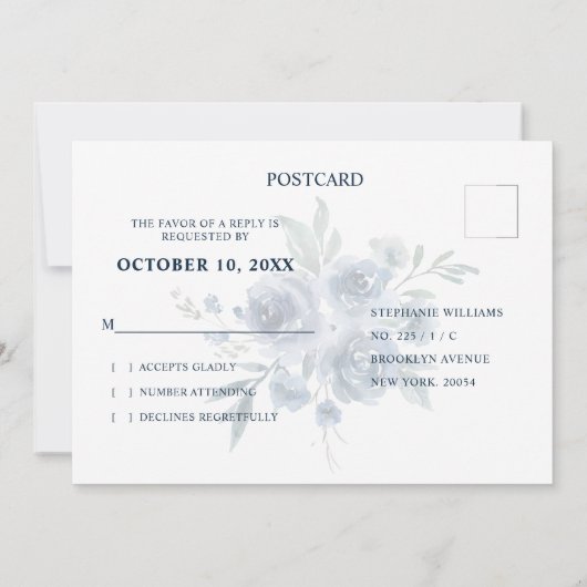 Dusty Blue Slate Kaart (Achterkant)