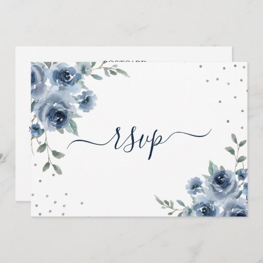 Dusty Blue Slate Kaart (Voorkant / Achterkant)