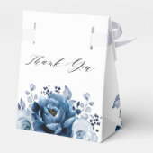 Dusty Blue Slate Navy Botanica Vrijgezellenfeest Bedankdoosjes (Achterkant)