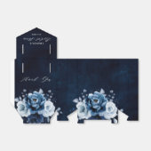 Dusty Blue Slate Navy Botanica Vrijgezellenfeest Bedankdoosjes (Uitgevouwen)