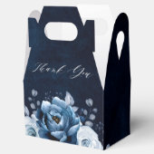 Dusty Blue Slate Navy Botanical Vrijgezellenfeest Bedankdoosjes (Geopend)