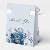 Dusty Blue Slate Navy Botanical Vrijgezellenfeest Bedankdoosjes (Achterkant)