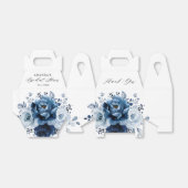 Dusty Blue Slate Navy Botanical Vrijgezellenfeest Bedankdoosjes (Uitgevouwen)