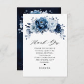 Dusty Blue Slate Navy Botanical Vrijgezellenfeest Bedankkaart (Voorkant / Achterkant)