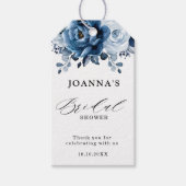 Dusty Blue Slate Navy Botanical Vrijgezellenfeest Cadeaulabel (Voorkant)