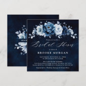 Dusty Blue Slate Navy Botanical Vrijgezellenfeest  Kaart (Voorkant / Achterkant)