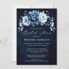 Dusty Blue Slate Navy Botanical Vrijgezellenfeest  Kaart