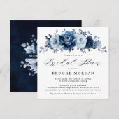 Dusty Blue Slate Navy Botanical Vrijgezellenfeest Kaart (Voorkant / Achterkant)