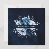 Dusty Blue Slate Navy Botanical Vrijgezellenfeest Kaart (Achterkant)