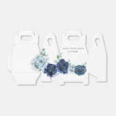 Dusty Blue Slate Navy Floral Botanical Bedankdoosjes (Uitgevouwen)