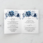 Dusty Blue Slate Navy Floral Botanical Wedding (Binnen)
