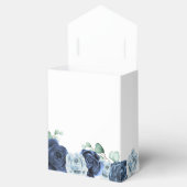 Dusty Blue Slate Navy Floral Botanical Wedding Bedankdoosjes (Geopend)