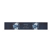 Dusty Blue Slate Navy Floral Botanical Wedding Inv Uitnodigingen Wikkel (Vlak)