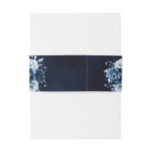 Dusty Blue Slate Navy Floral Botanical Wedding Inv Uitnodigingen Wikkel (Achterkant Voorbeeld)