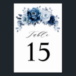 Dusty Blue Slate Navy Floral Botanical Wedding Kaart<br><div class="desc">Elegant Dusty blue/Navy-nummer van de trouwtafel met elegante bouquet van Dusty blue,  Navy,  slate roos bloesems en blauwe eucalyptusbladeren. Neem contact met mij op voor hulp bij aanpassingen of als u een ander product nodig hebt met dit ontwerp.</div>