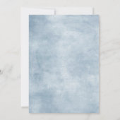 Dusty Blue Slate Navy Floral Botanical Wedding Kaart (Achterkant)